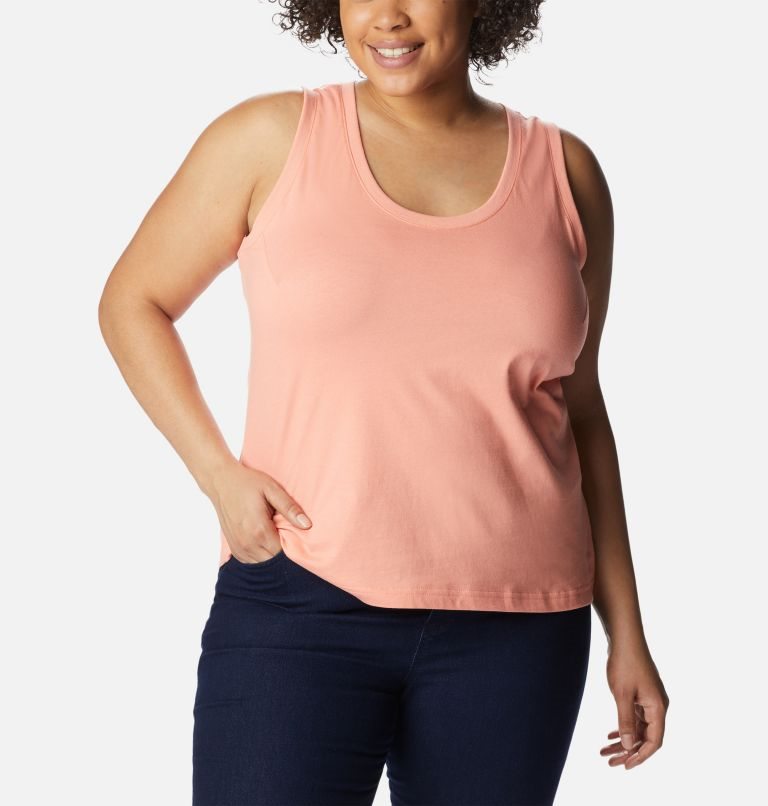 Women's Columbia Sapphire Point Tanks Coral | Plus Size CA-I4C50